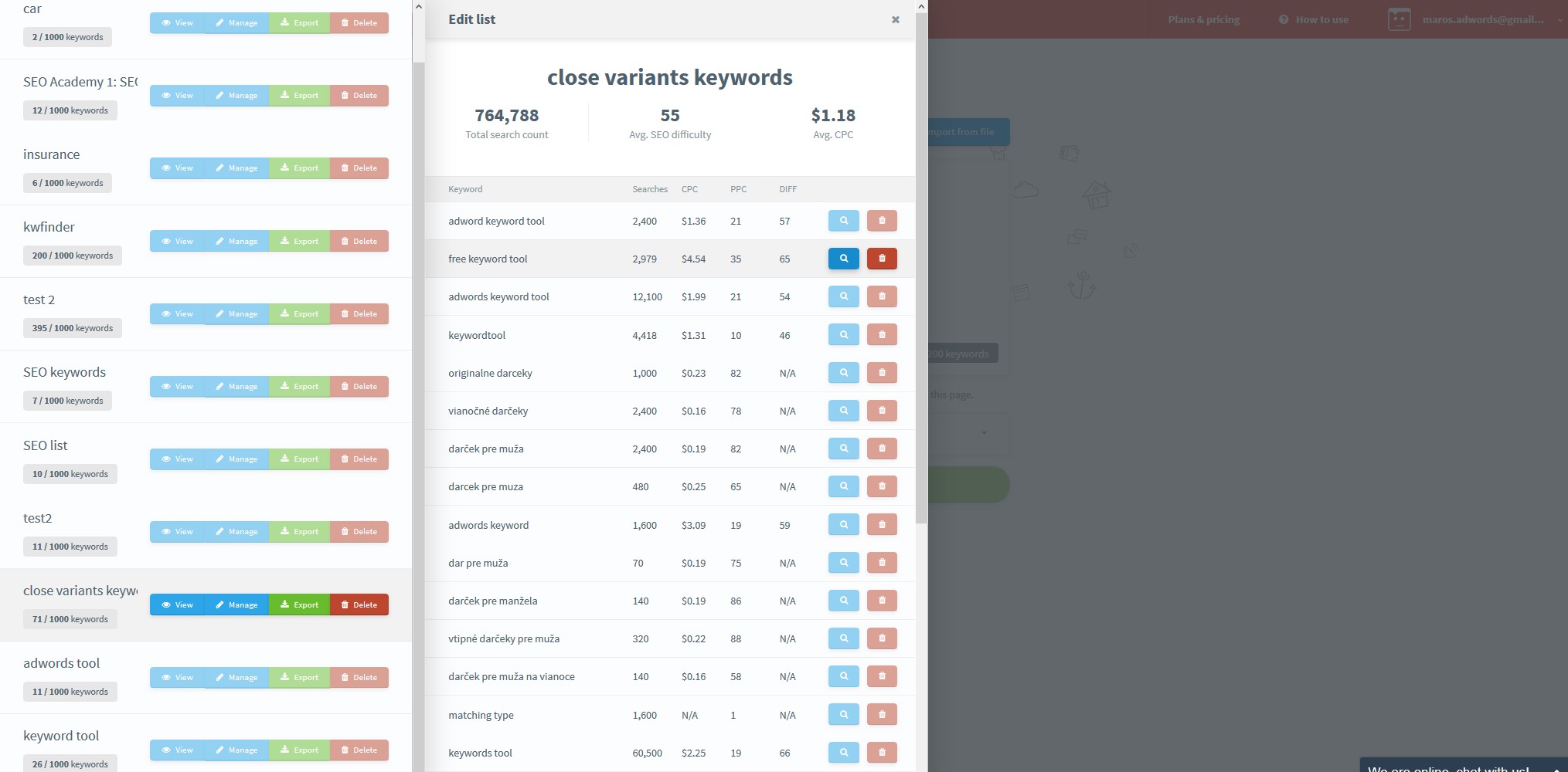 Скриншот 1 программы KWFinder