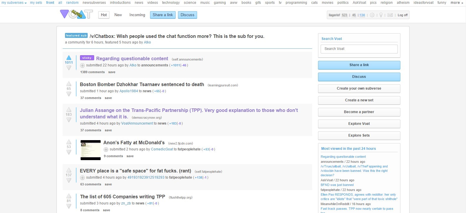 Скриншот 2 программы Voat.co