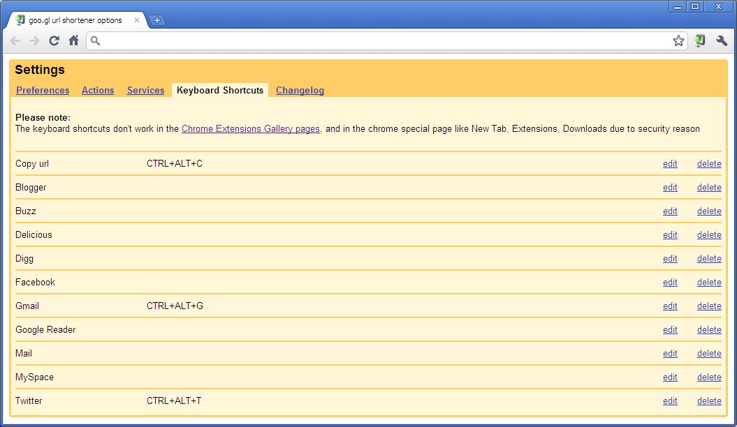 Скриншот 3 программы goo.gl URL Shortener