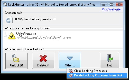 Скриншот 1 программы LockHunter