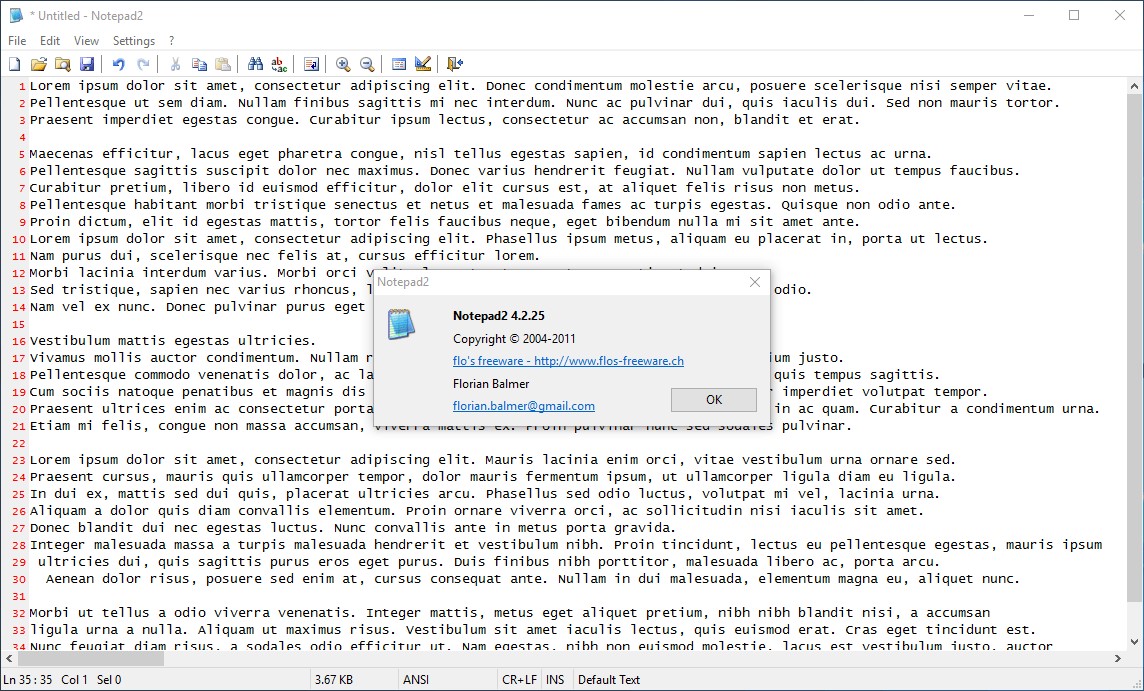 Скриншот 1 программы Notepad2
