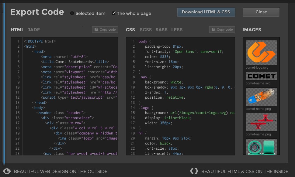 Скриншот 1 программы Webflow