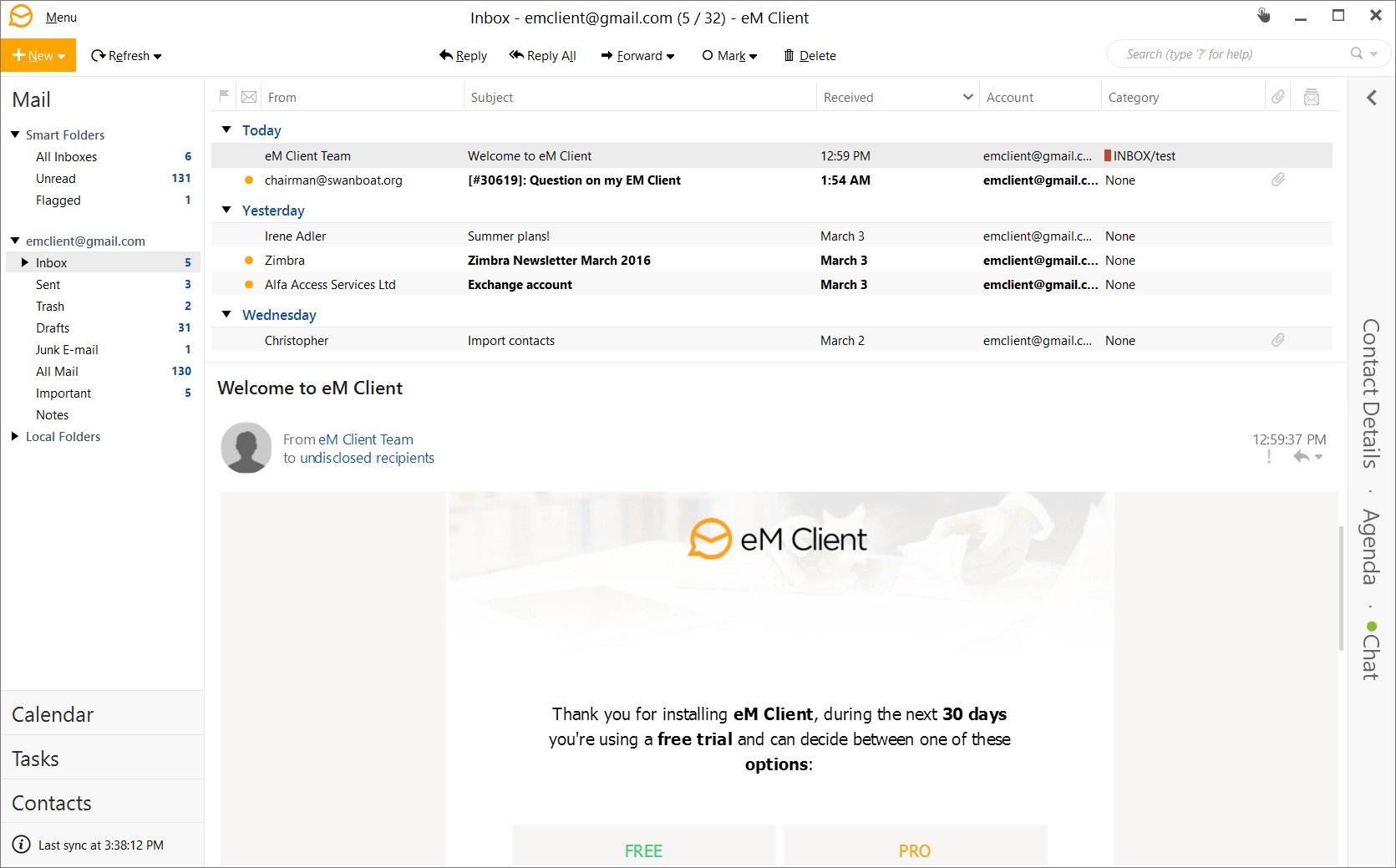 Скриншот 4 программы eM Client