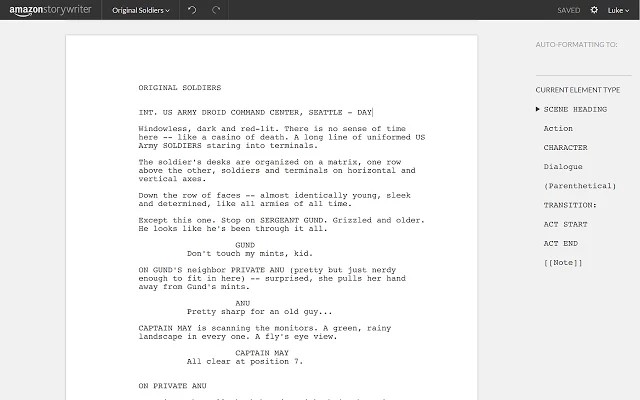 Скриншот 1 программы Amazon Storywriter