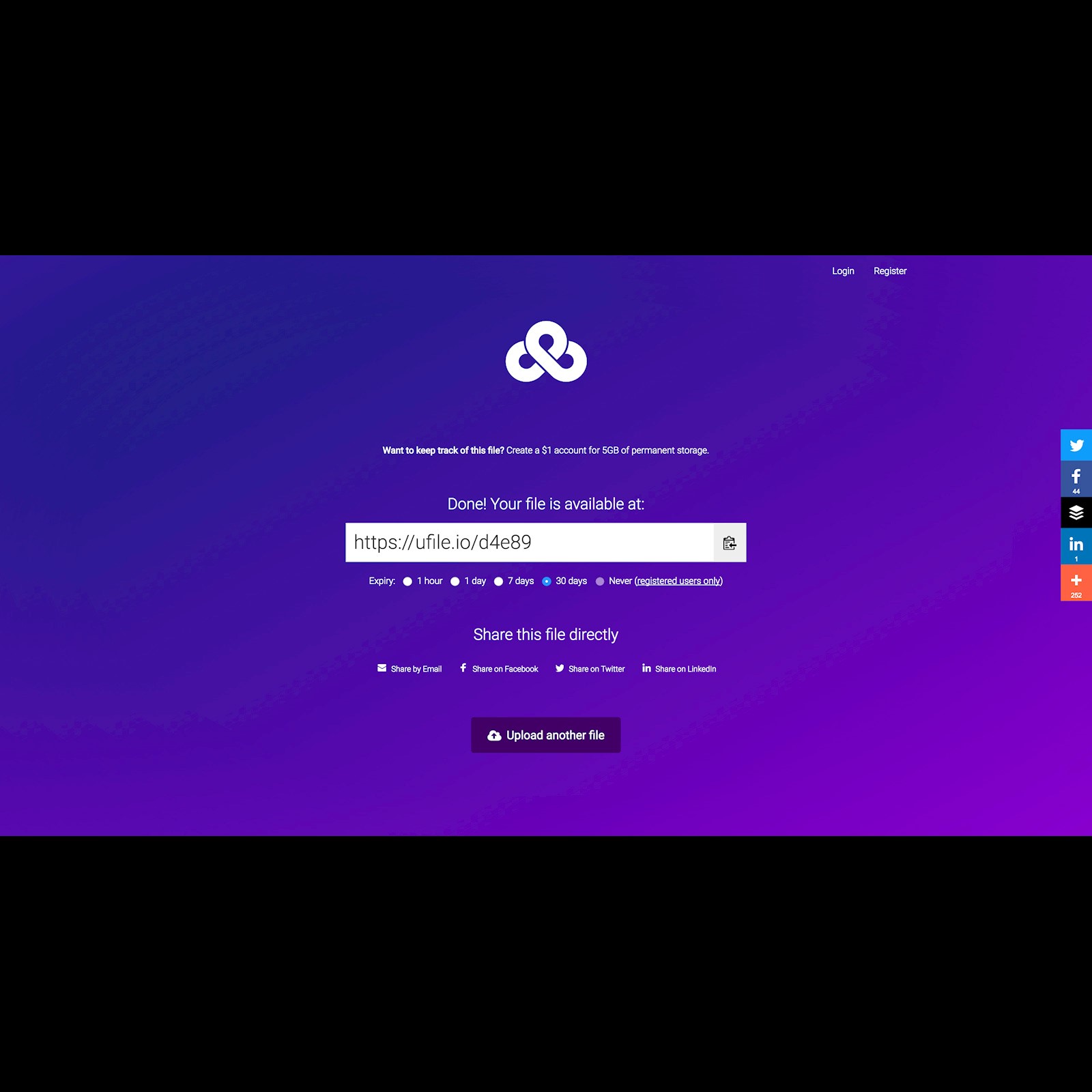 Скриншот 2 программы UploadFiles.io