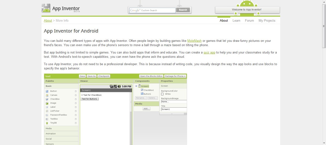 Скриншот 2 программы MIT App Inventor