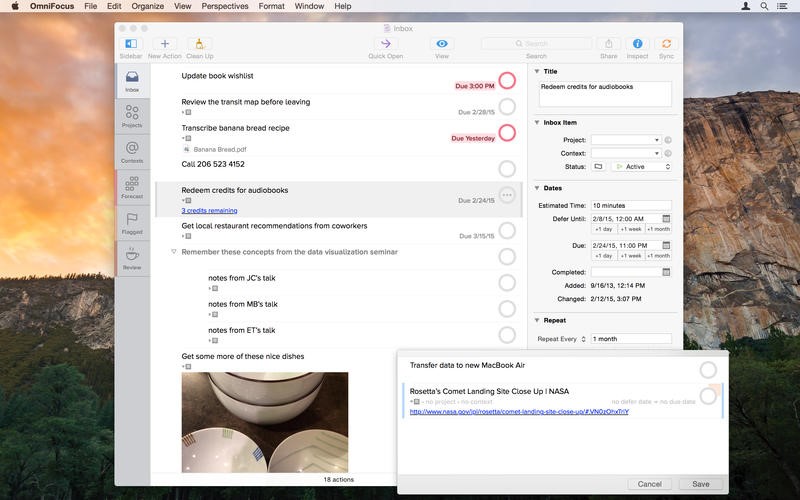 Скриншот 6 программы OmniFocus
