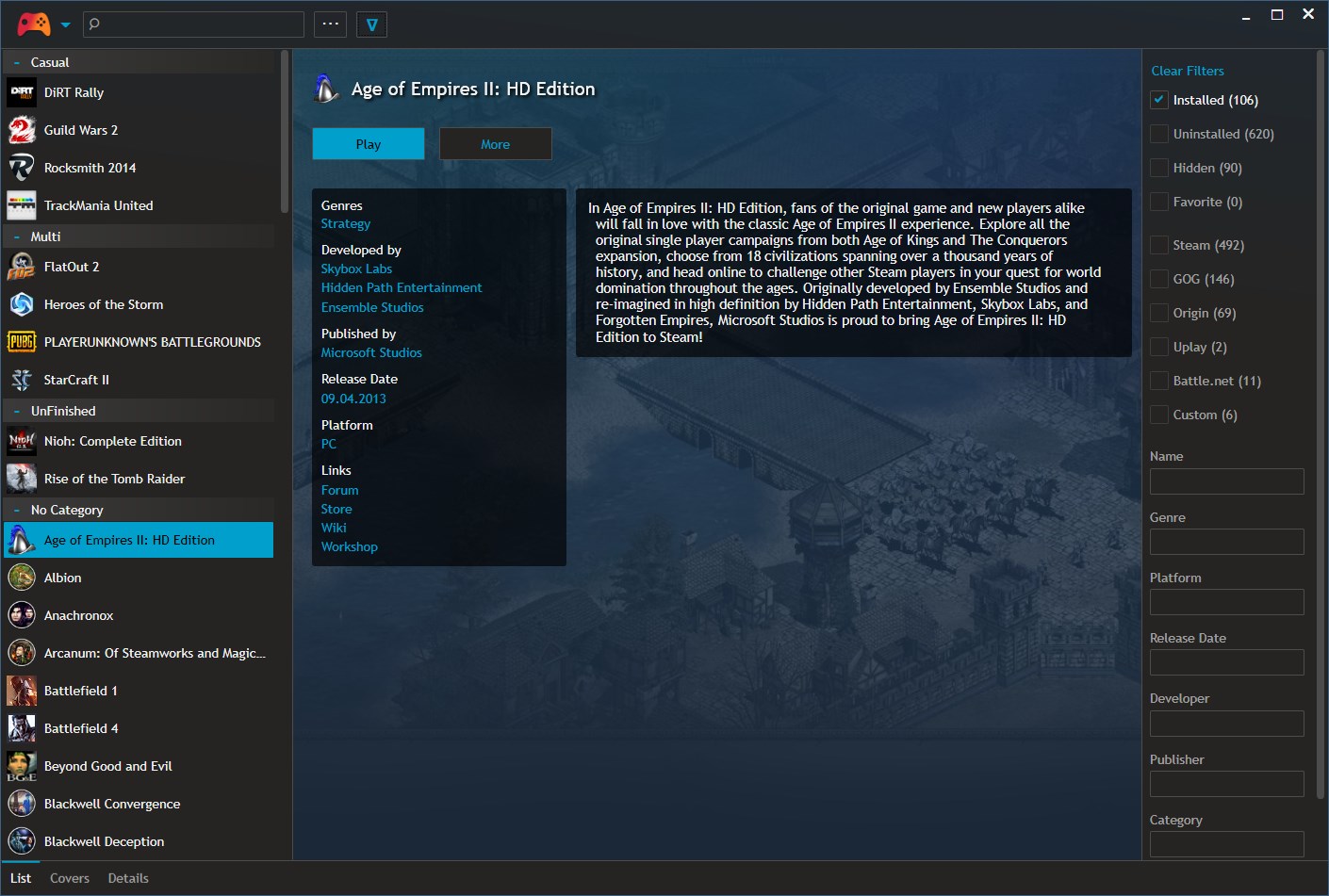 Скриншот 2 программы Playnite