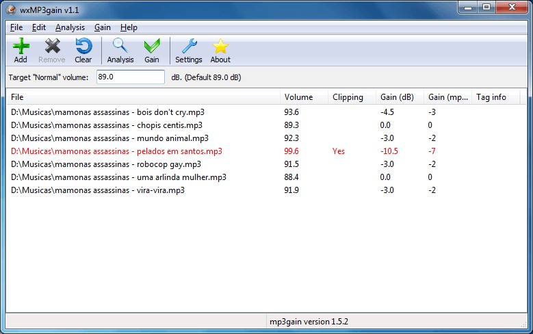 Скриншот 3 программы wxMP3gain