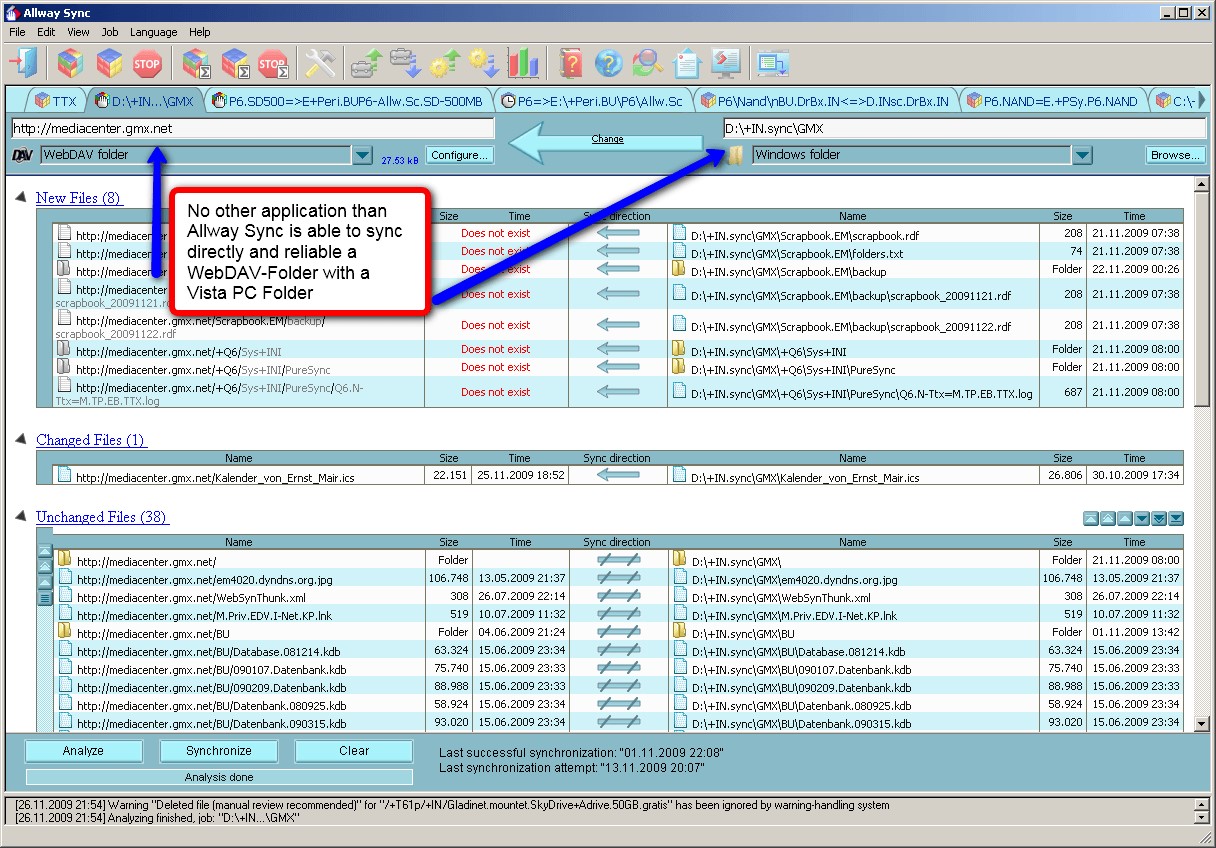Скриншот 4 программы Allway Sync