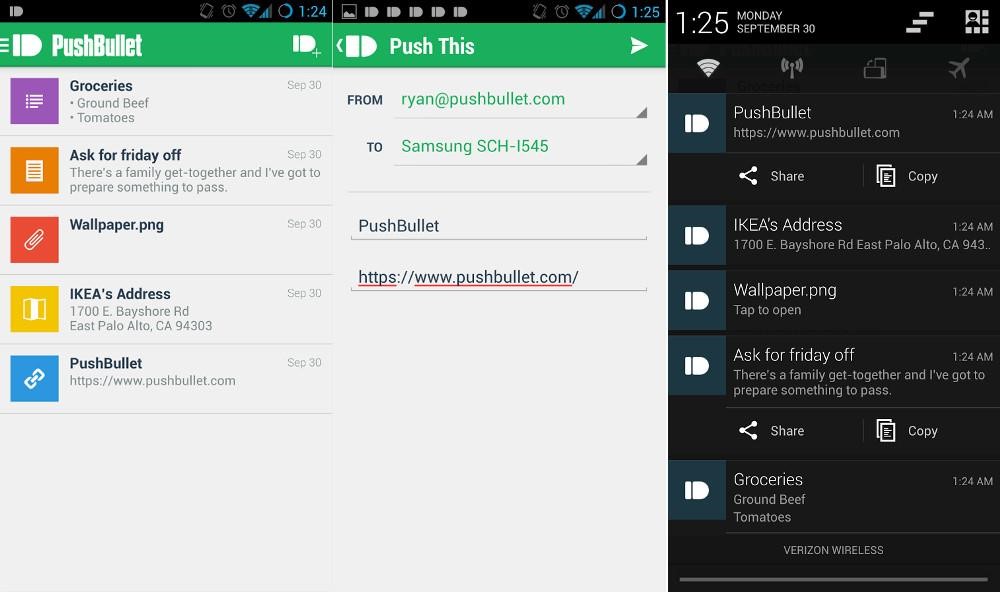 Скриншот 1 программы Pushbullet