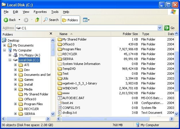 Скриншот 1 программы Folder Size (by Brio)