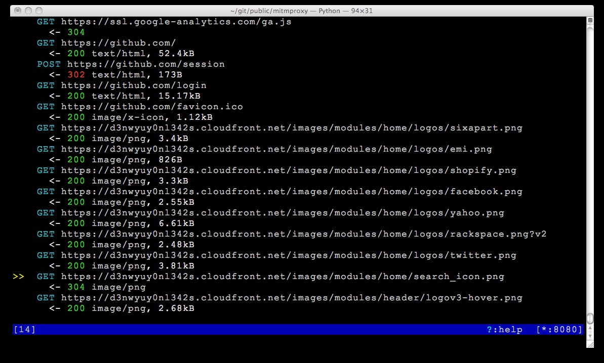 Скриншот 2 программы mitmproxy