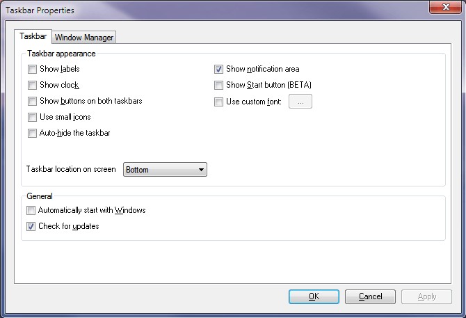Скриншот 3 программы Dual Monitor Taskbar