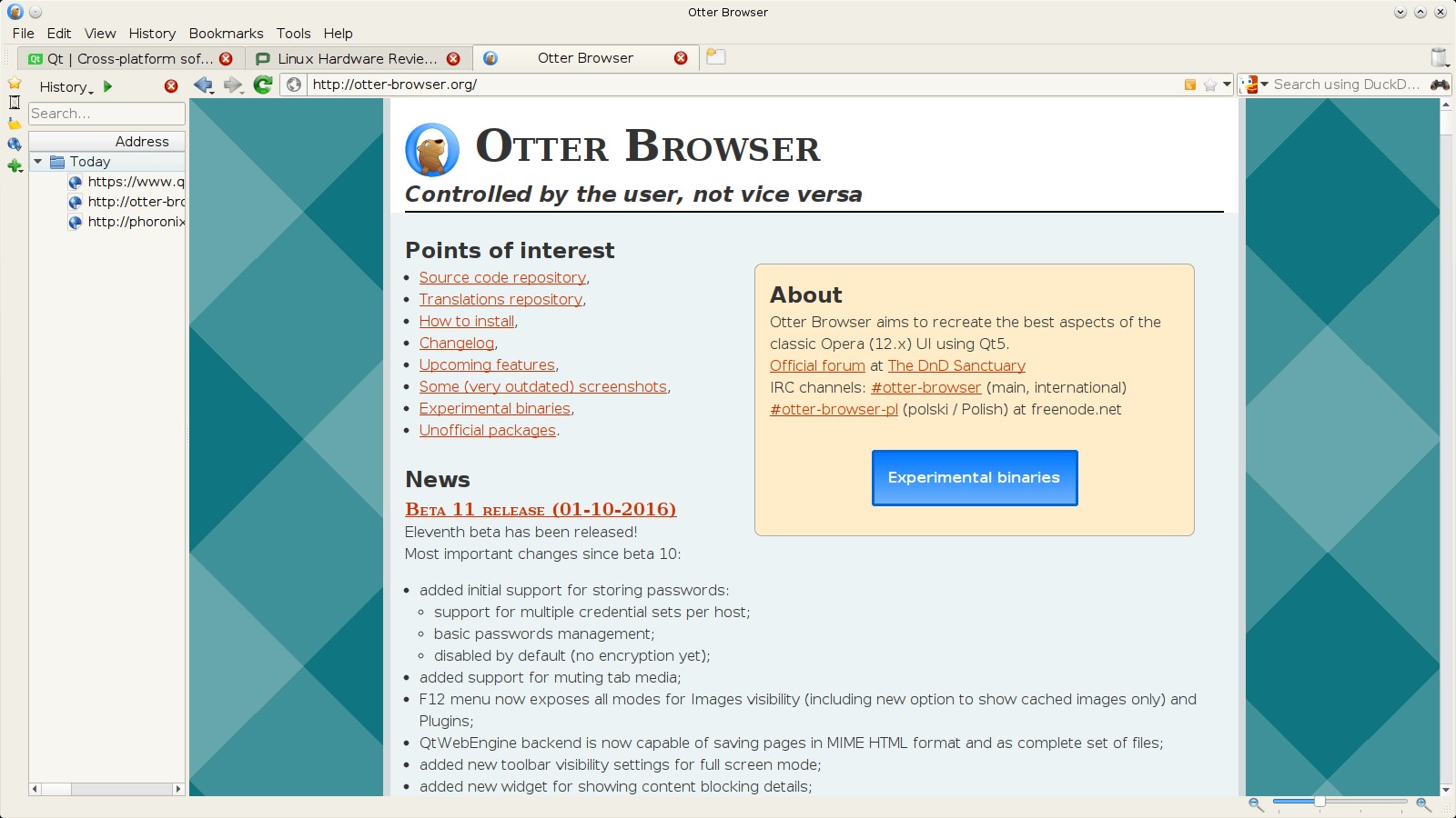 Скриншот 5 программы Otter Browser