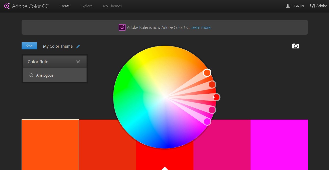 Скриншот 1 программы Adobe Color CC