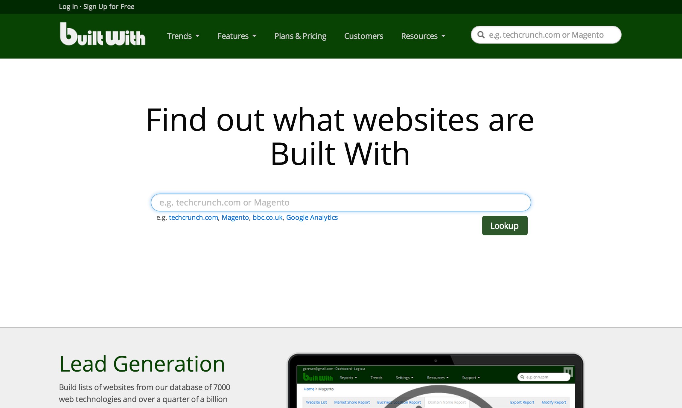 Скриншот 2 программы BuiltWith