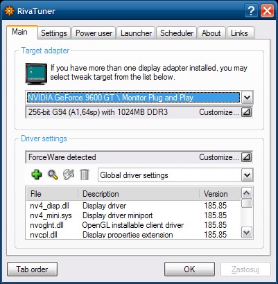Скриншот 3 программы RivaTuner