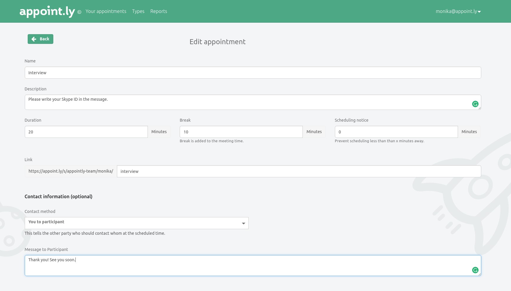 Скриншот 2 программы Appoint.ly