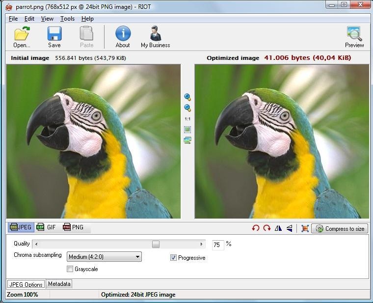 Скриншот 2 программы RIOT - Radical Image Optimization Tool