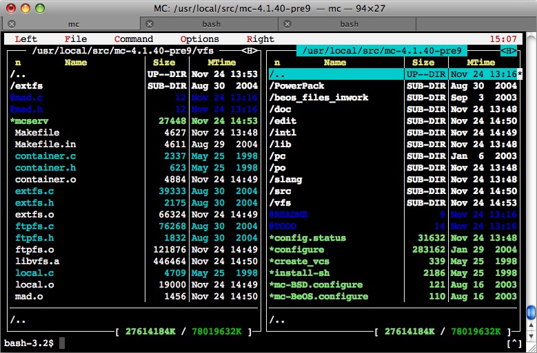 Скриншот 2 программы Midnight Commander