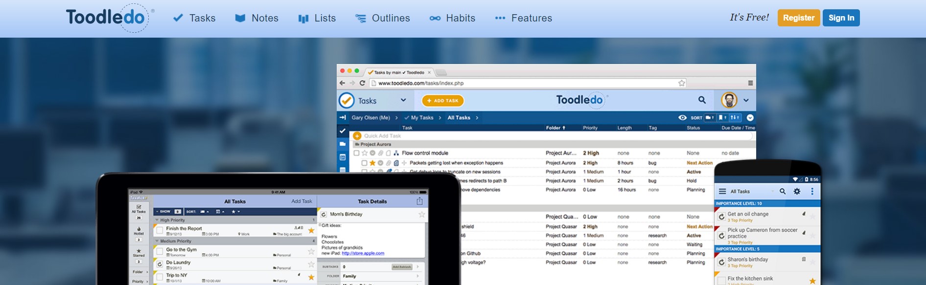 Скриншот 3 программы Toodledo