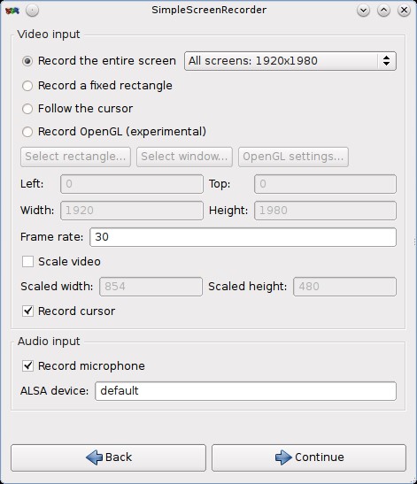 Скриншот 2 программы SimpleScreenRecorder
