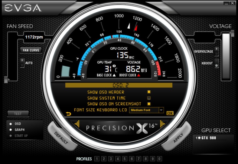 Скриншот 5 программы EVGA PrecisionX 16