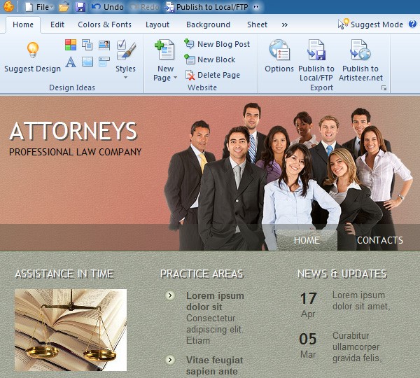 Скриншот 3 программы Artisteer