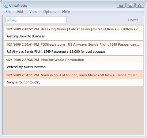 Скриншот 3 программы CintaNotes
