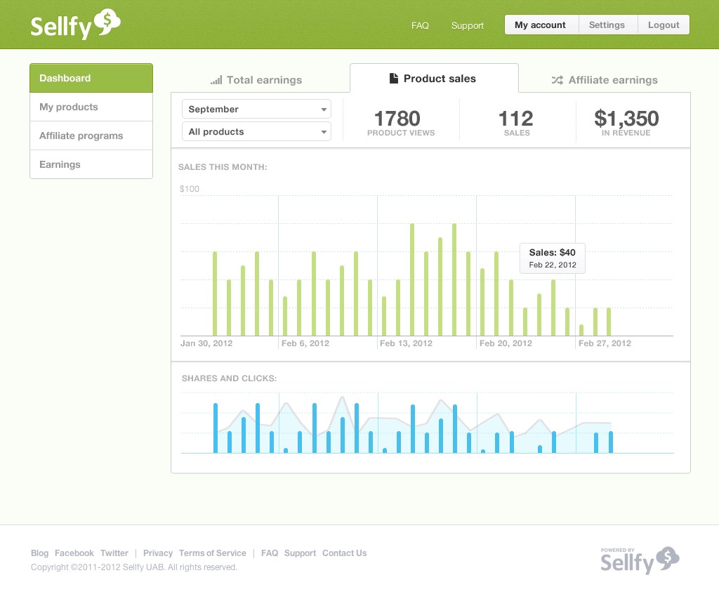 Скриншот 1 программы Sellfy