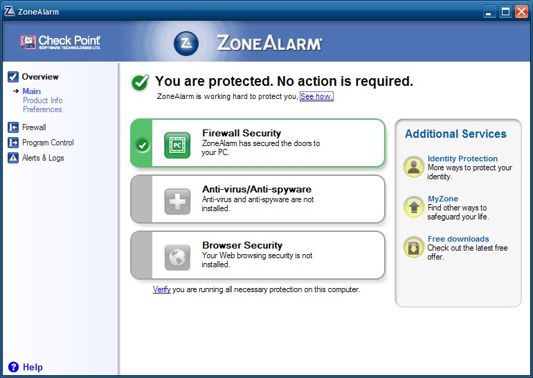 Скриншот 3 программы ZoneAlarm Free Firewall