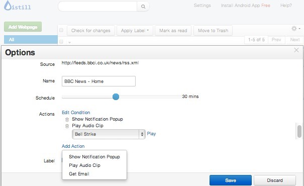 Скриншот 3 программы Distill Web Monitor