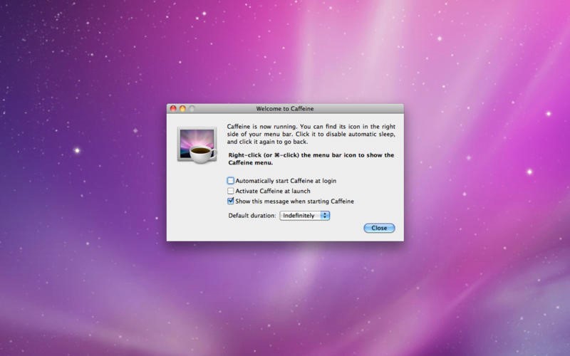 Скриншот 2 программы Caffeine for Mac