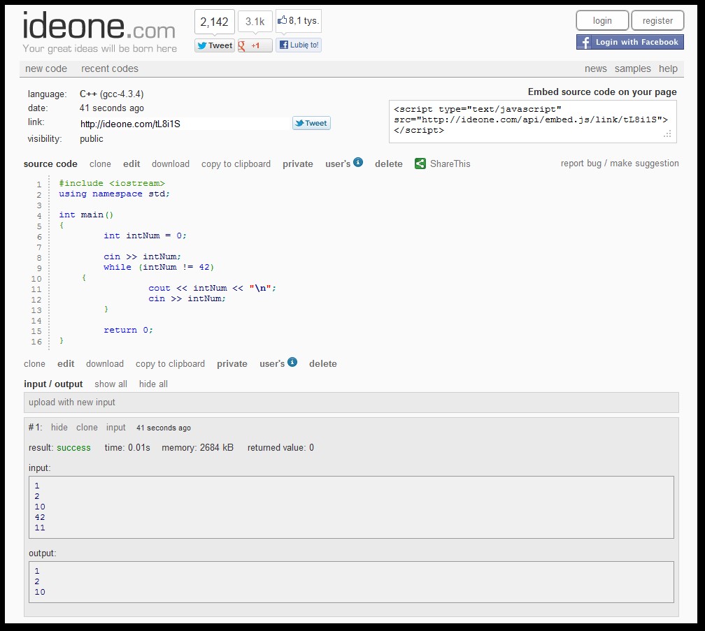 Скриншот 2 программы Ideone