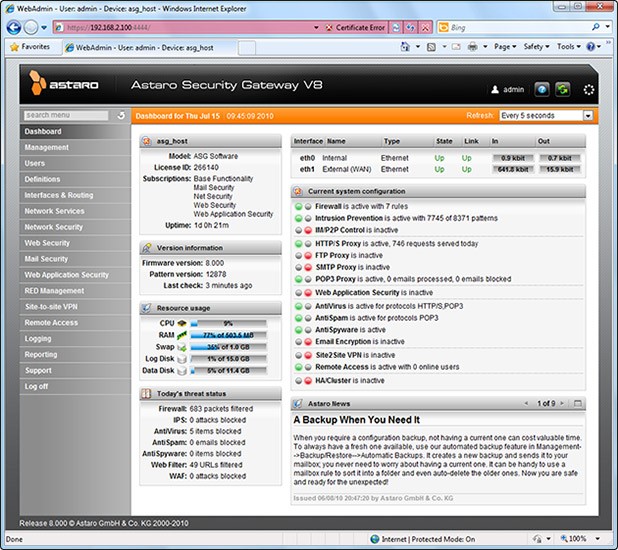 sophos home utm license ips fall off