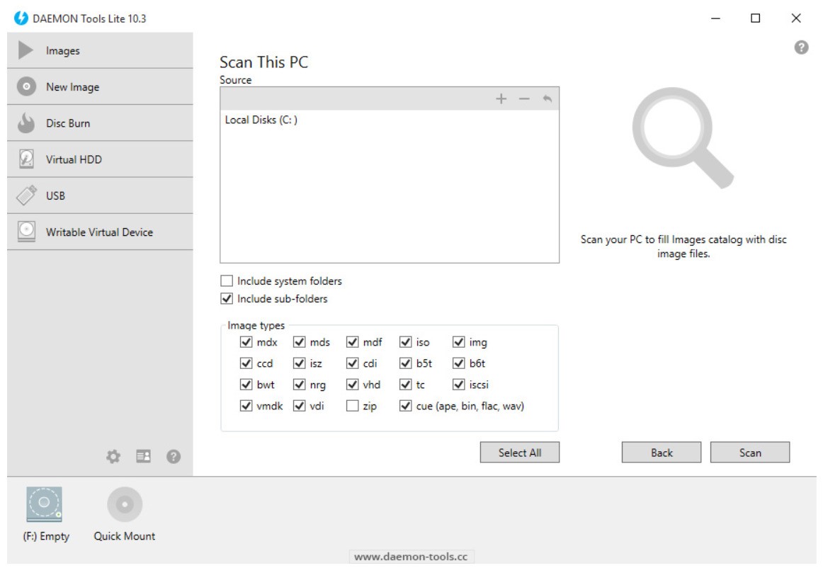 Скриншот 2 программы DAEMON Tools