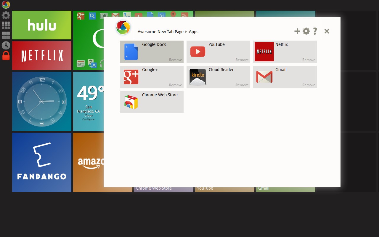 Скриншот 2 программы Awesome New Tab Page