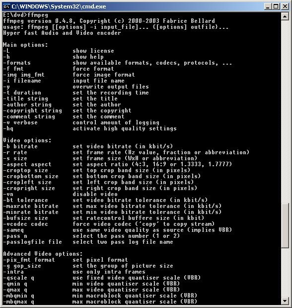 Скриншот 1 программы FFmpeg