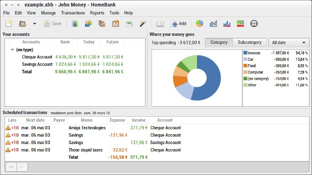 Скриншот 2 программы HomeBank