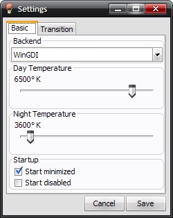 Скриншот 3 программы RedshiftGUI