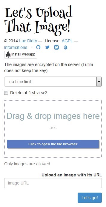 Скриншот 2 программы Lutim
