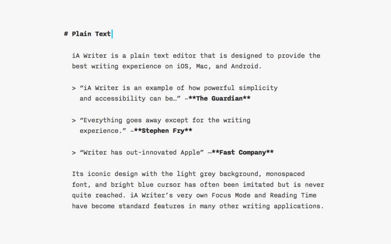 Скриншот 4 программы iA Writer