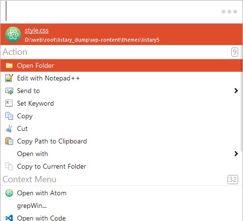 Скриншот 4 программы Listary