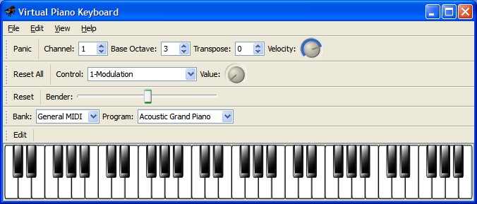 Скриншот 1 программы Virtual MIDI Piano Keyboard
