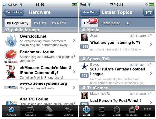 Скриншот 2 программы Tapatalk