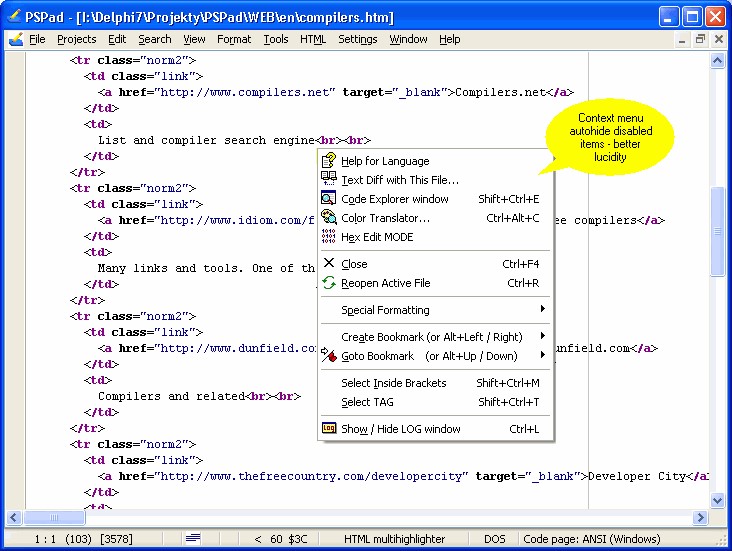 Скриншот 4 программы PSPad