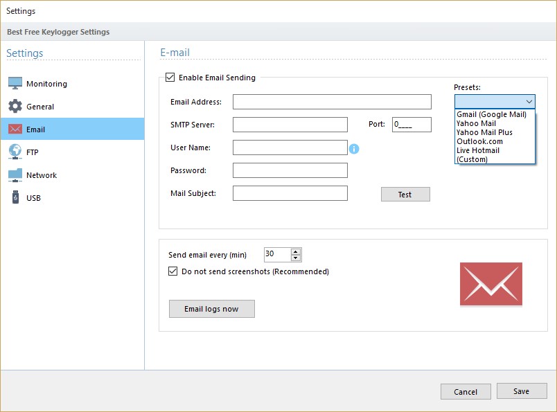Скриншот 5 программы Best Free Keylogger
