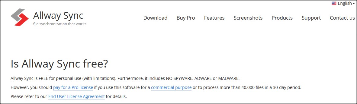 Скриншот 5 программы Allway Sync