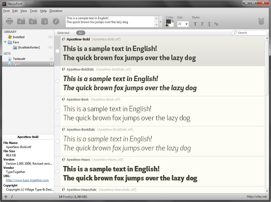 Скриншот 2 программы NexusFont